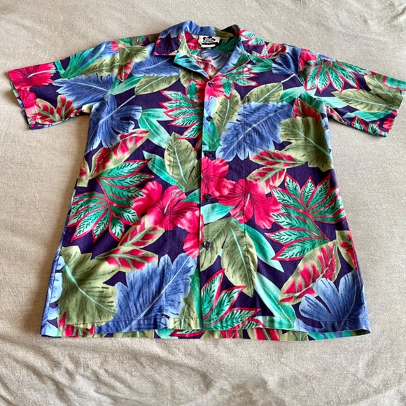 Hawaiian Shirt, SMALL Hawaiian Top, Button Down, Luau Shirt, Vintage - Picture 8 of 10